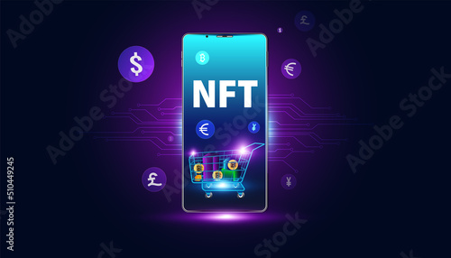 Abstract NTF Digital Image Concept Irreplaceable Token