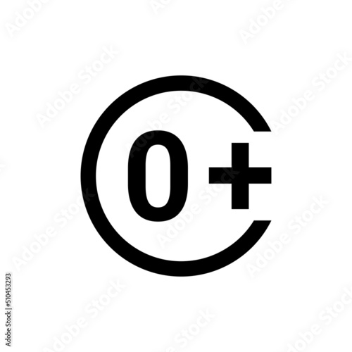 Age limit line color icon. Physiotherapy, acupuncture.