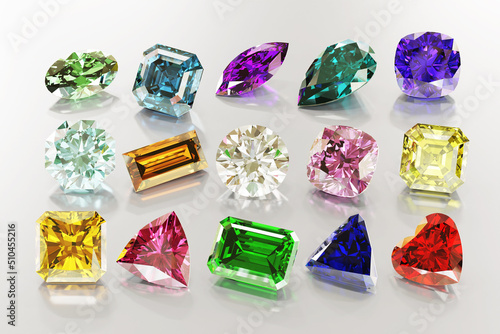 カラフルな宝石セット