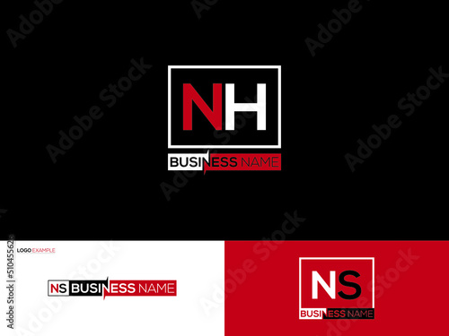 Alphabet NH Logo Icon, Initial Nh hn Square Logo Letter Vector For Brand Identity