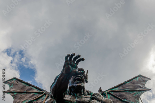 sculpture of the ghost train in the prater a amusement park of vienna