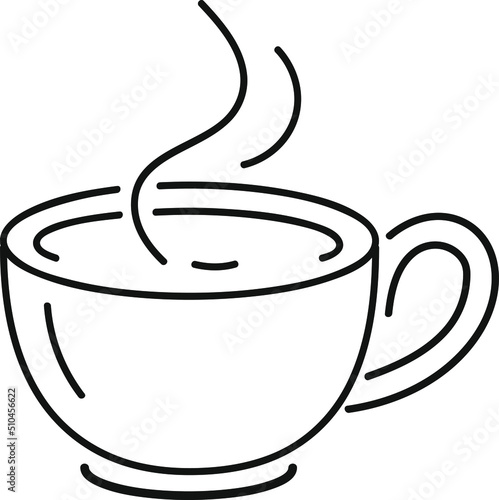 Vector icon of cup of tea; The editable illustration of coffee
