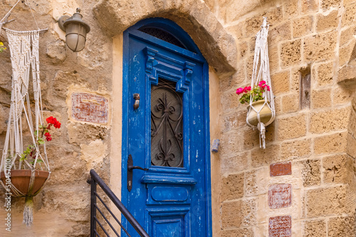 Israel, Tel Aviv Namal Yafo historic Old Jaffa port with art galleries, boutiques and old houses. photo