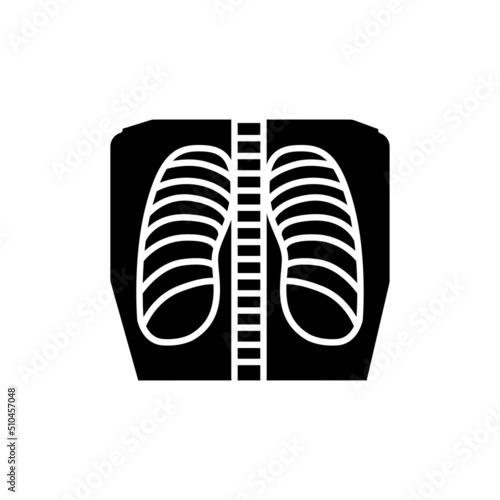 Fluorography lung line icon. Isolated vector element.