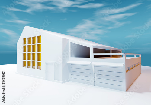 Abstract cottage mockup. Wh...