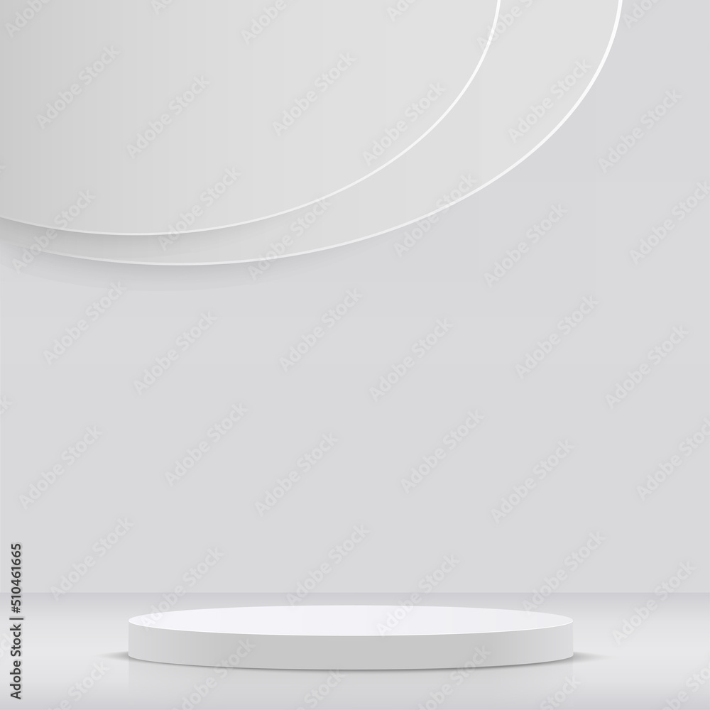 White podium in white background for product presentation. Vector White podium in white background for product presentation. Vector