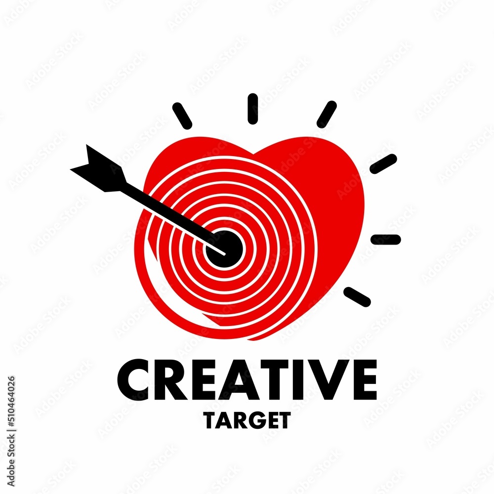 Creative target vector logo template. This design use love and arrow symbol. Suitable for business. Creative target vector logo template. This design use love and arrow symbol. Suitable for business.