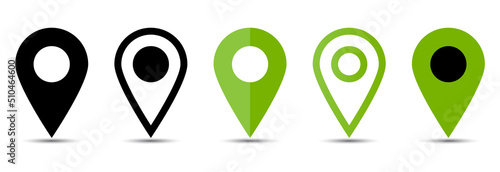 Location  Destination  Map Icons Set. Stock Vector