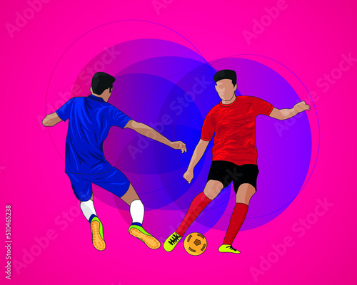soccer players Flat Illustration vector