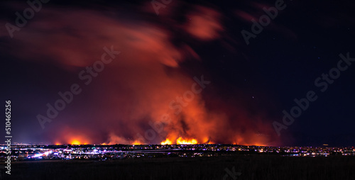 Marshall Fire at Night - from Erie, CO
