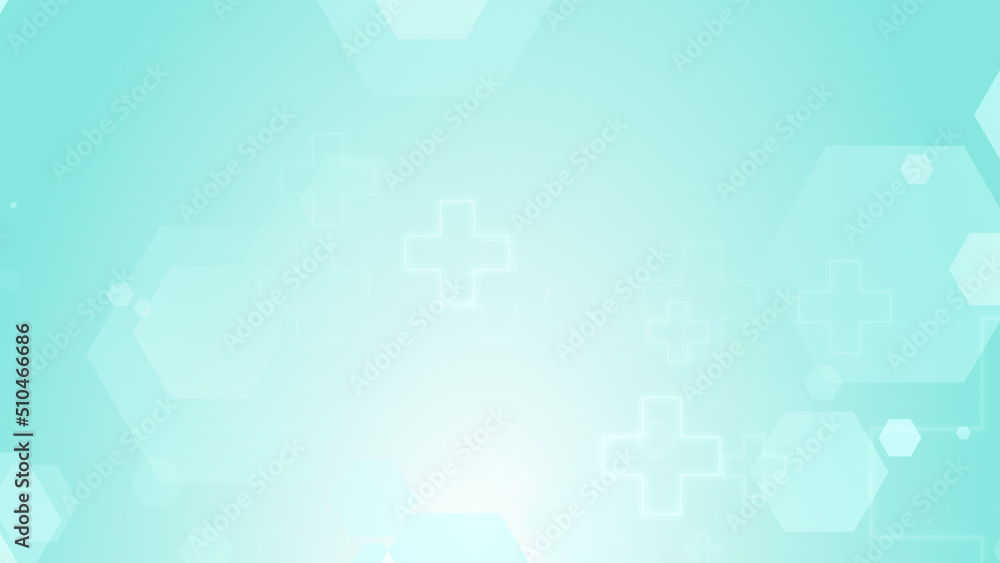 Abstract hexagon cross geometric blue green pattern medical background. Abstract hexagon cross geometric blue green pattern medical background.