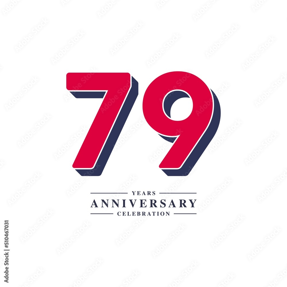 79 Years Anniversary Celebration Vector Template Design Illustration 79 Years Anniversary Celebration Vector Template Design Illustration