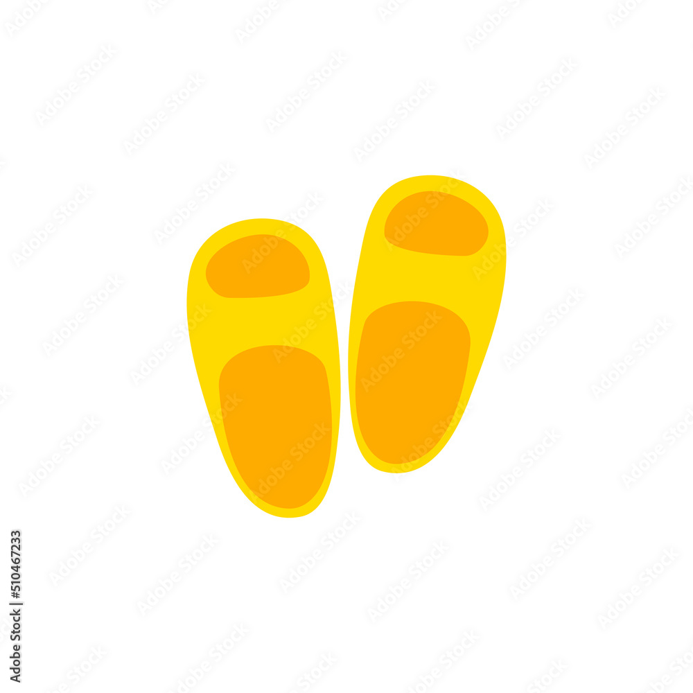 Summer beach slippers. Simple vector illustration, design element