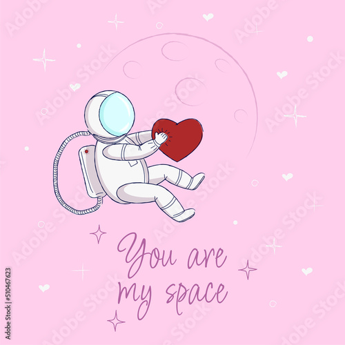 illustration for a packing box depicting an astronaut for a loved one