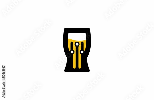 Beer Drink Techno Modern Logo
