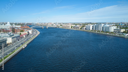 Aerial photography of the river and bridges