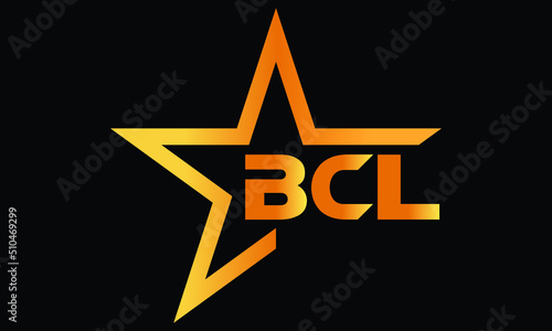 BCL golden luxury star icon three letter logo design vector template. royal logo | luxury logo | jewelry logo | premium logo | iconic logo | Victoria logo | photo