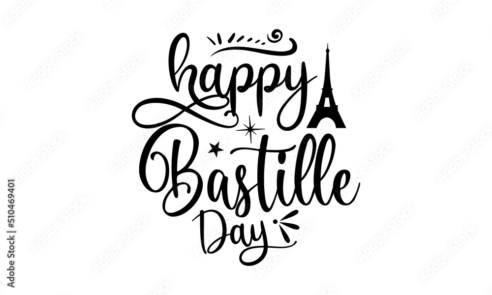 Happy Bastille Day, Banner or poster for the French National Day, 14th July concept for greeting card, festive poster etc
