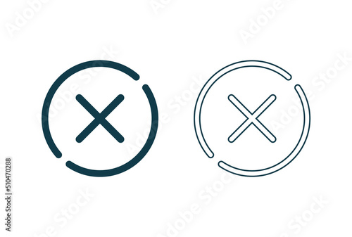 X or deny icon. Cross symbol. False emblem. Close vector icon. Delete symbol. Modern, simple, flat, line cancel icon vector illustration for website, mobile application, business presentation, UI UX