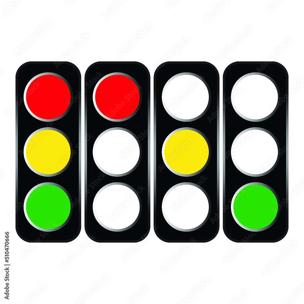 traffic lights isolated on white background