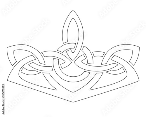 Celtic decorative element - vector linear element for coloring. Celtic ornament for coloring book. Outline.