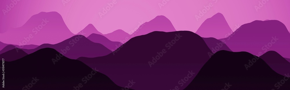design mountains at sunset time computer art texture background illustration