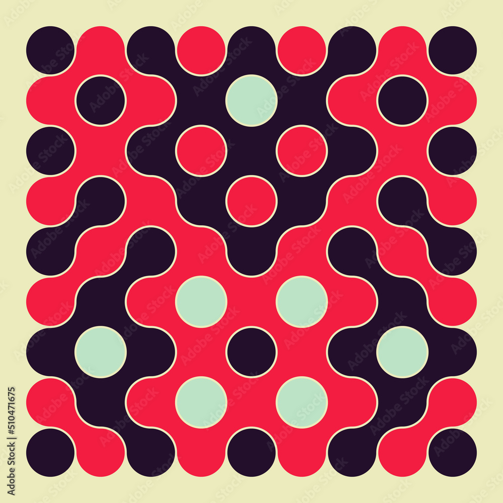 Multicolor truchet tiling connections illustration Multicolor truchet tiling connections illustration