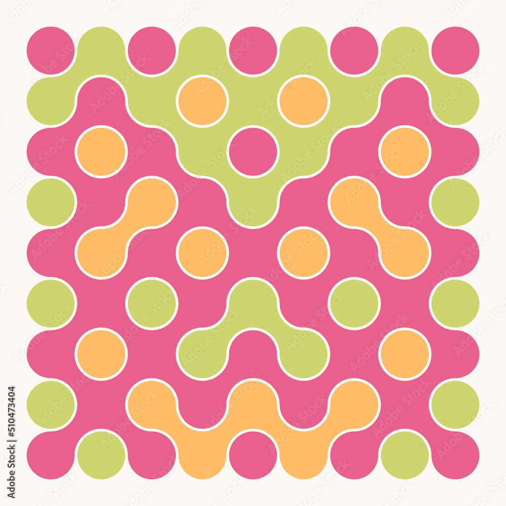 Multicolor truchet tiling connections illustration Multicolor truchet tiling connections illustration