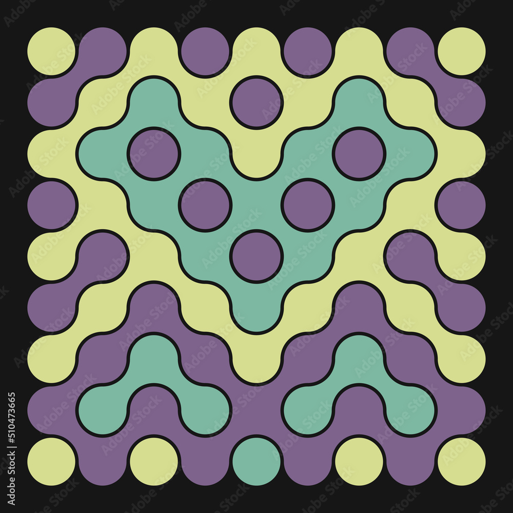 Multicolor truchet tiling connections illustration Multicolor truchet tiling connections illustration