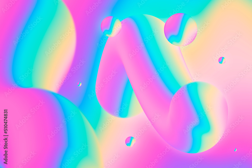 Abstract Neon Wavy Shape Background