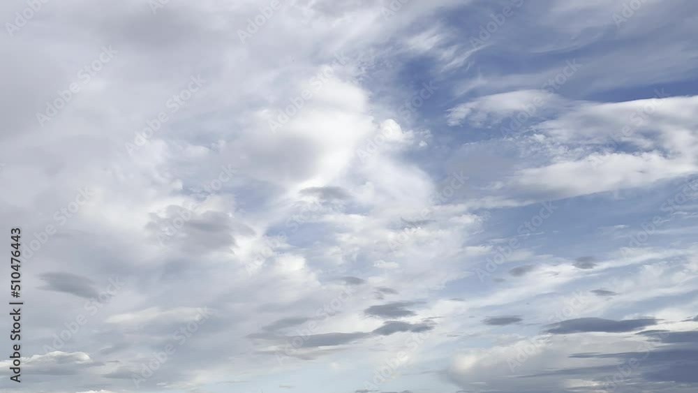Beautiful Clouds in the blue sky, unique real time video, great for skies replacement on movies Beautiful Clouds in the blue sky, unique real time video, great for skies replacement on movies