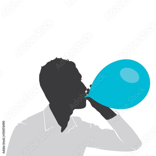 person blowing balloons icon
