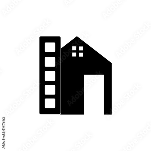 production house icon logo vector design