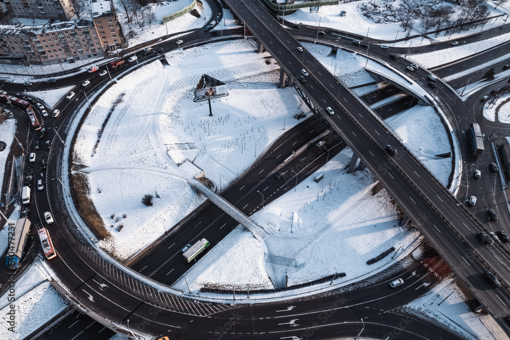 Obraz premium aerial view of the Vilnius city round about 