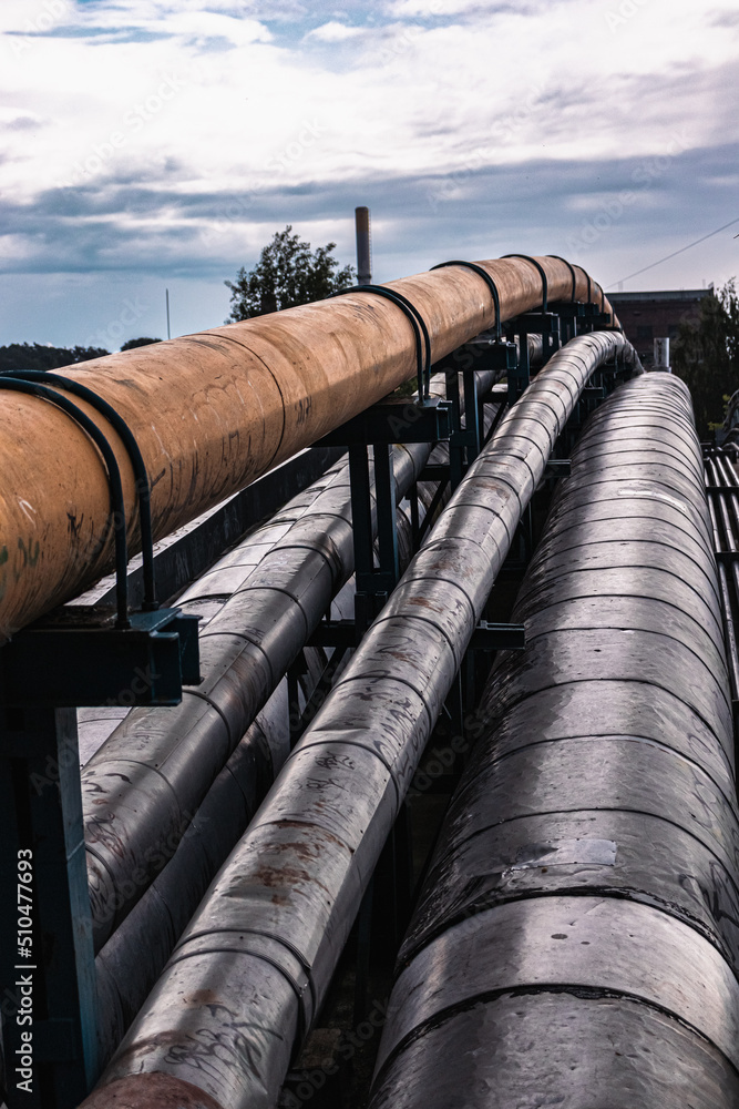 electricity plant pipes on the bridge electricity plant pipes on the bridge