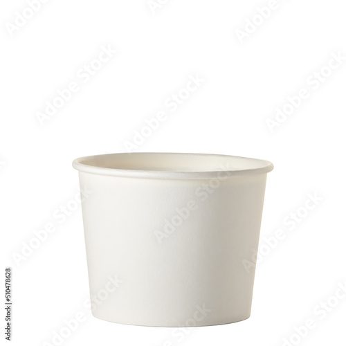 White ice cream paper cup isolated on white