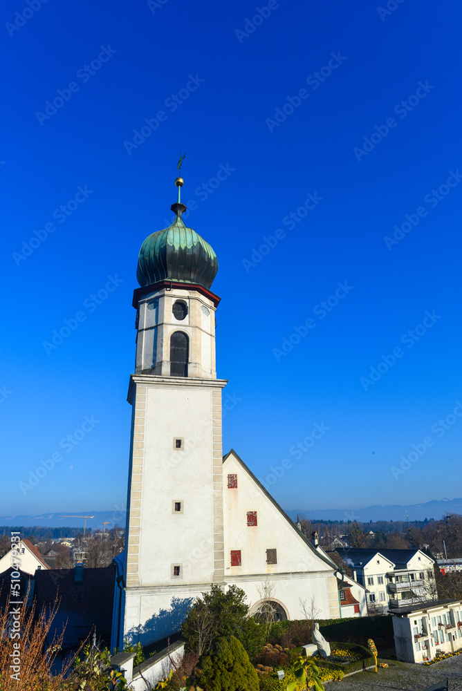 Reformierte Kirche in Rheineck,  Kanton St. Gallen in der Ostschweiz  