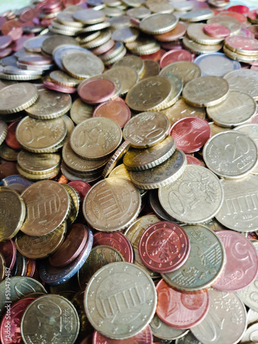 A heap of euro coins