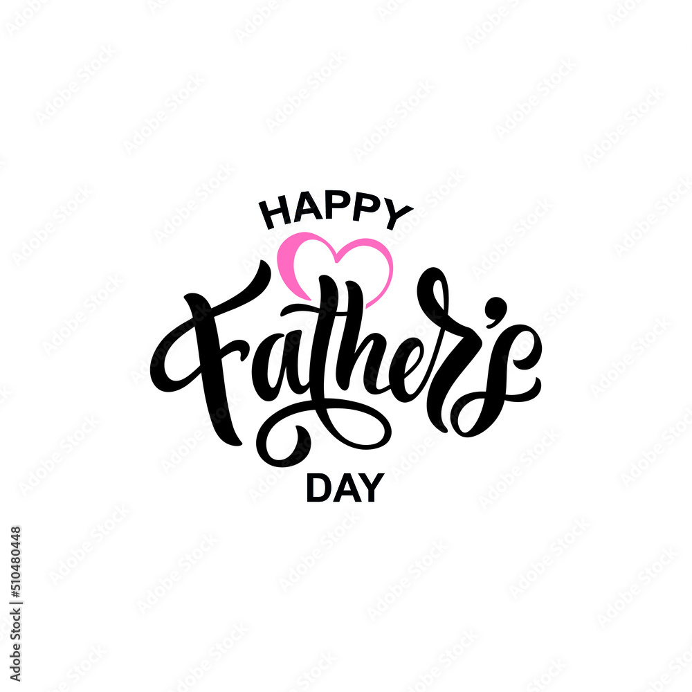 Happy Father's Day handwritten text isolated on white background. Modern brush ink calligraphy, hand lettering typography for print, poster, banner, greeting card. Vector illustration. Dad, daddy logo Happy Father's Day handwritten text isolated on white background. Modern brush ink calligraphy, hand lettering typography for print, poster, banner, greeting card. Vector illustration. Dad, daddy logo