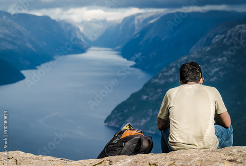fjord landscape with mountains 