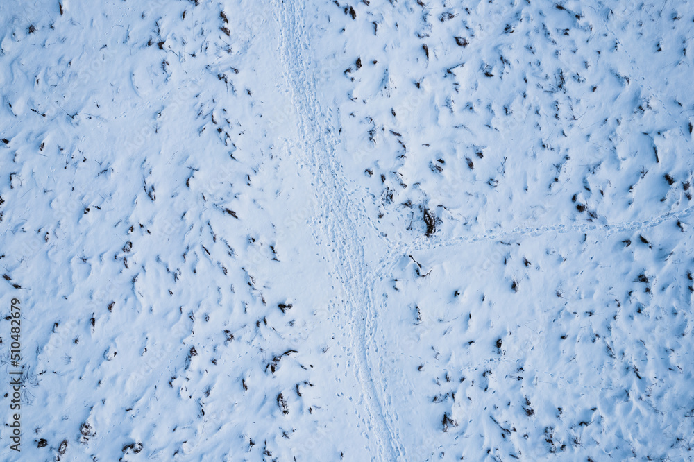Winter footpath from above Winter footpath from above