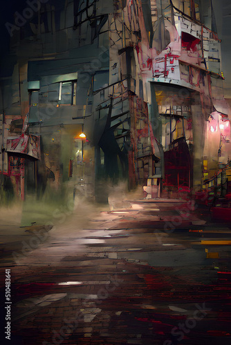 street of horror abstract digital art © Coka
