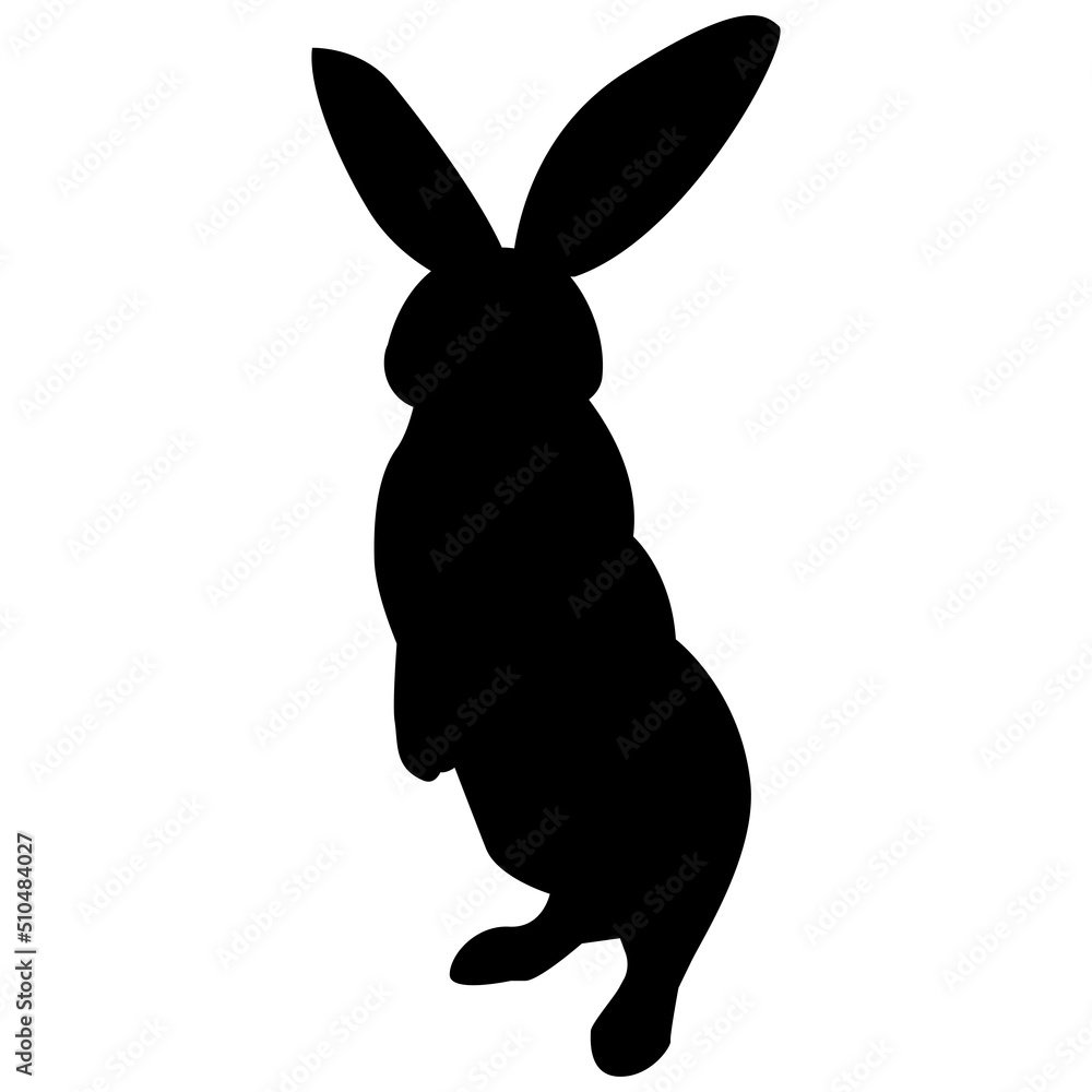 Stockvector うさぎのシルエットのイラスト素材 影 ベクター Adobe Stock