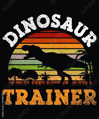Dinosaur Trainer T-Shirt, Father's Day Vintage Shirt, Dinosaur Silhouette Shirt, Retro Vintage Sunset, Father's Day Dinosaur Shirt, Forest Vintage Sunset Shirt, Happy Father's Day Shirt Template