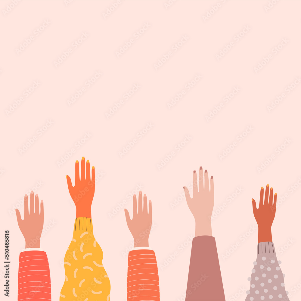 Fototapeta premium Illustration of hands reaching up