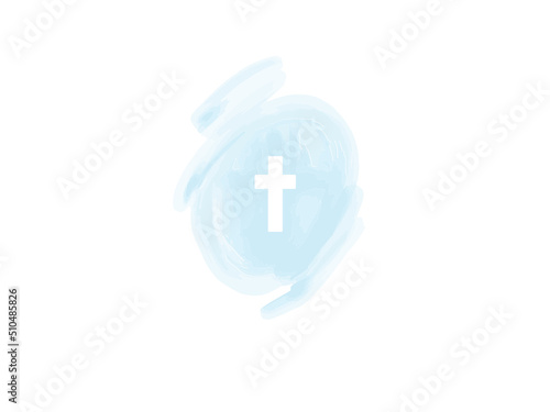 Watercolor vector Easter cross clipart. Floral crosses illustration Isolated on white background 