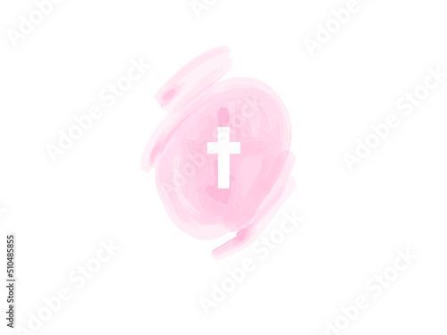 Watercolor vector Easter cross clipart. Floral crosses illustration Isolated on white background 