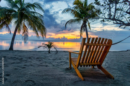 Beach Chair and Caribbean Sunrise, Belize