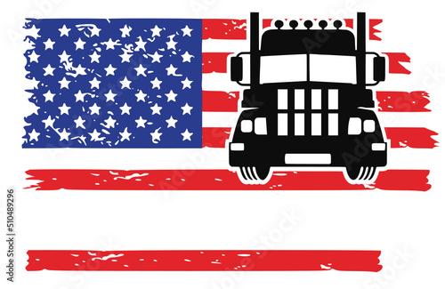 semi truck flag svg, semi truck Name svg, truck driver svg, truck clipart, trucker svg, big truck svg, SEMI TRUC split name frame svg, usa
