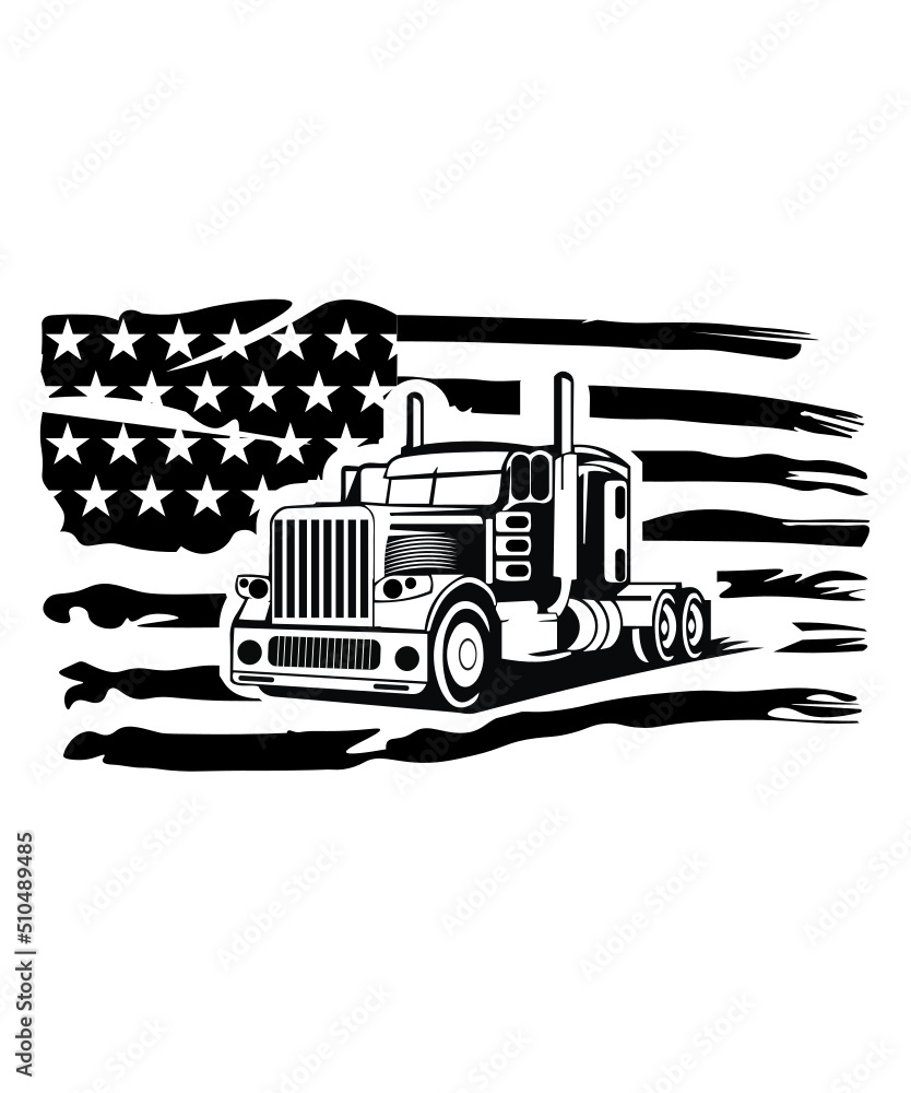 semi truck svg, truck svg, truck driver svg, truck clipart, American ...